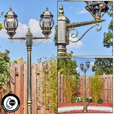 Wegeleuchte Antik-Landhaus Metall/Kunststoff Schwarz/Gold/Klar Kandelaber IP44