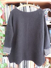 Lagenlook Pullover Handarbeit Schwarz Oversize  XXL 48/50