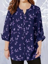 Big-Size  3/4-Arm Tunika Bluse