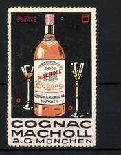 Künstler-Reklamemarke Ludwig Hohlwein, Cognac Macholl AG München, Deutscher Cog 