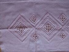 Hardanger Läufer Tischdecke Mitteldecke, altrosa, rosa, 100x39 cm Handarbeit