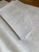 6 Stück Jugendstil Seiden Leinen Servietten Entwurf
