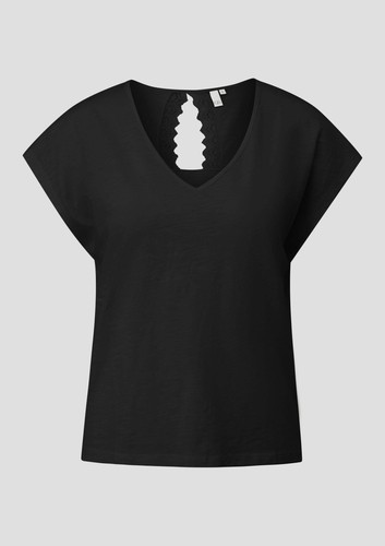 Shirt mit spitzendetail - qs,