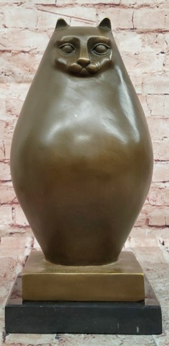 Bronze fat cat statue - bronze,