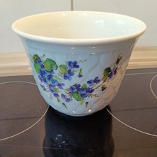 Seltmann Weiden Übertopf, Blumentopf, Topf No. 960/11 Porzellan Weiß Veilchen