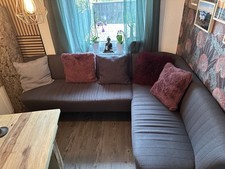 Eckbank , Gepflegt, 5 Jahre alt, Zustand gut, dunkel grau, Stoff, (ohne Kissen) 