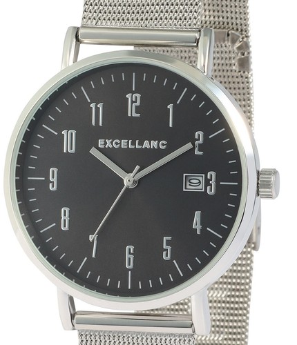 Herren meshband datum - meshband, silber