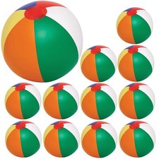 12 x Wasserball aufblasbar bunt 26 cm Strandball Badespaß phthalatfreies PVC