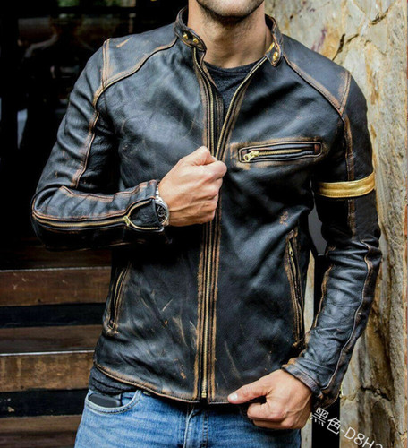 Herren vintage biker - biker, schwarz