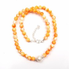 16 Zoll Halskette Orange Opal