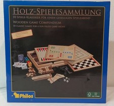 Holz Spiele Sammlung, Philos, 10 Spiele, Neu, Karton geht auseinander