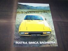 TOPRARITÄT Herrlicher Prospekt Matra Simca Bagheera von 1974 !!!