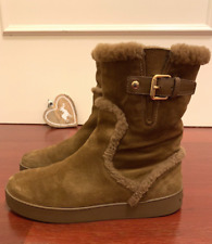 LOUIS VUITTON ? Ankle Boot Stiefel Gr. 38,5 Wildleder-Mouton CL015 Cognac