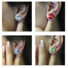 14 mm Swarovski Ohrstecker mit Swarovski Rivoli Kristalle, Ohrringe Damen Ohrsch