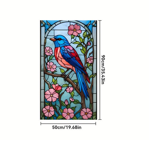 Fensterfolie buntglas blumen - fensterfolie,