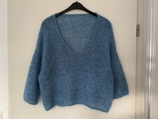 Handgestrickter Damen Pullover aus Mohair/Seide Garn Grösse M/L