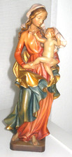 Holzfigur geschnitzt, Maria mit Kind, Madonna, 23 cm, schöne Handarbeit, TOP 28F