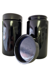 Weithalsdose aus Violettglas 300ml-Glasbehälter m. Kunststoffdeckel