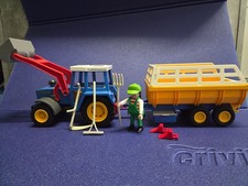Playmobil 3073 Traktor mit Erntewagen Frontlader Sense Rechen Heugabel Mäher
