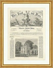 Pavillon von Marly Holzstich Frankreich Schloss Marly le Roi Tor E 0982 Gerahmt