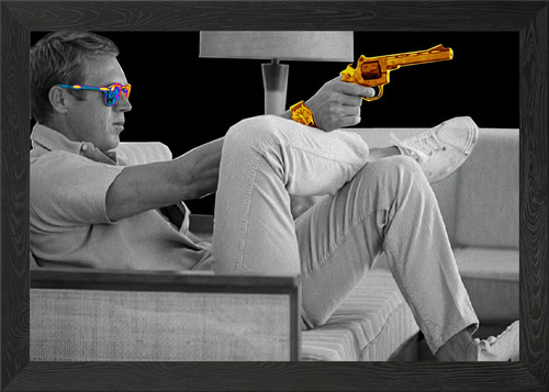 Steve mcqueen gun gerahmtes - mcqueen,