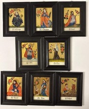 8 handgemalte Heiligenbilder