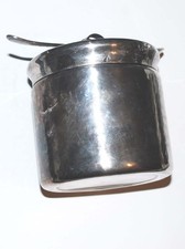 Zuckerdose - silber (?) / versilbert - Hammerschlag-Muster