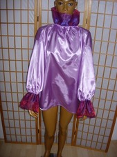 Wundervolle SISSY ADULT Satin-Bluse -  Rot/Lila Red/ Purple Vintage