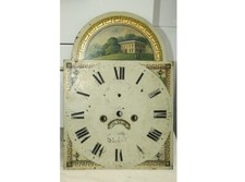 Y2v) XL Metall Schild für Wanduhren  Standuhr  um 1900 handbemalt