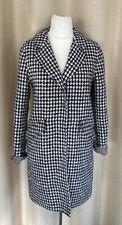 MILESTONE Übergangs Hahnentritt Muster Mantel schwarz/weiß mit Wolle Größe 36/38
