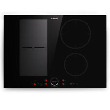 Induktionskochfeld 70cm 4 Platten Einbau 7000W Glaskeramik Hybrid Timer Schwarz