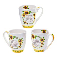 3er Set Tassen Sonnenblumen