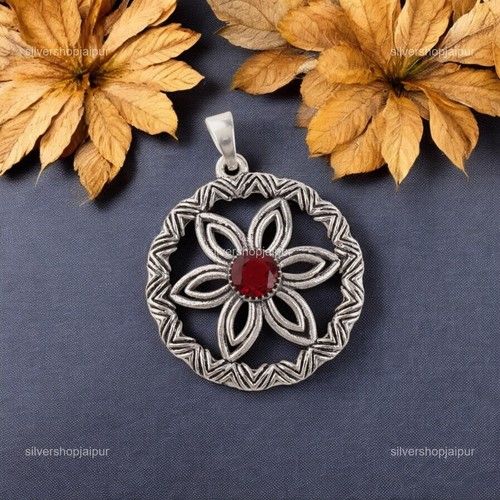 925 massiv silber roter granat - roter,