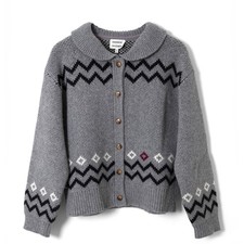 Damson Madder Cecily Collar Cardigan Bunny Intarsia
