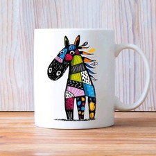 Horses Pferd Doodle Zeichnung  Mug Tasse Keramiktasse Geschenk Kaffeetasse