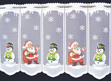 Weihnachtsgardine 2 Breiten Scheibengardine bunte Küchengardine Schneemann Neu