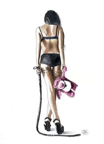 Original aquarell malerei akt - aquarell,