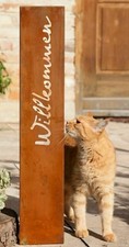 Schild Willkommen Rost-Metall
