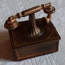 Telefon Messing Miniatur  4x3x4 Markenlos