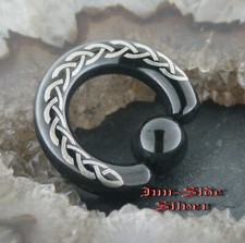 KlemmRing Schwarz Piercing Blackline Septum CELTIC ZOPF Brust Ohrring Keltisch