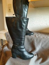 Weitschaftstiefel, Gr. 40, leder, schwarz, XXL Schaft