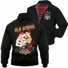 Herren Harrington Jacke Oldschool Alles gegen Bares rockabilly hot rod pin up