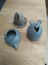 3 Handgefertigte Tonfiguren