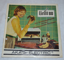 Reklame-Prospekt mit Rezepten 1981 Infra-Grill 80 Grillgerät AKA-Electric DDR