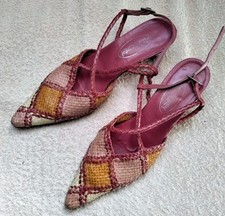 Damen Schuhe Flecht Pumps