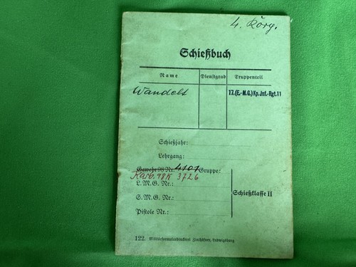 Altes schießbuch karabiner - altes,