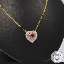 Wert 1990 € Diamant Turmalin Collier Herz 585 14 Karat Gelb Gold xxyy