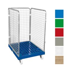Gitterwagen, Rollwagen, 1,2m Kommissionierwagen Drahtgitter Rollbox, Wäschewagen
