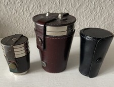 Trinkbecher Metall Lederhülle