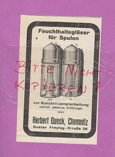 CHEMNITZ, Werbung 1932, Herbert Queck Hart-Holz-Spulen Aluminiumspulen
